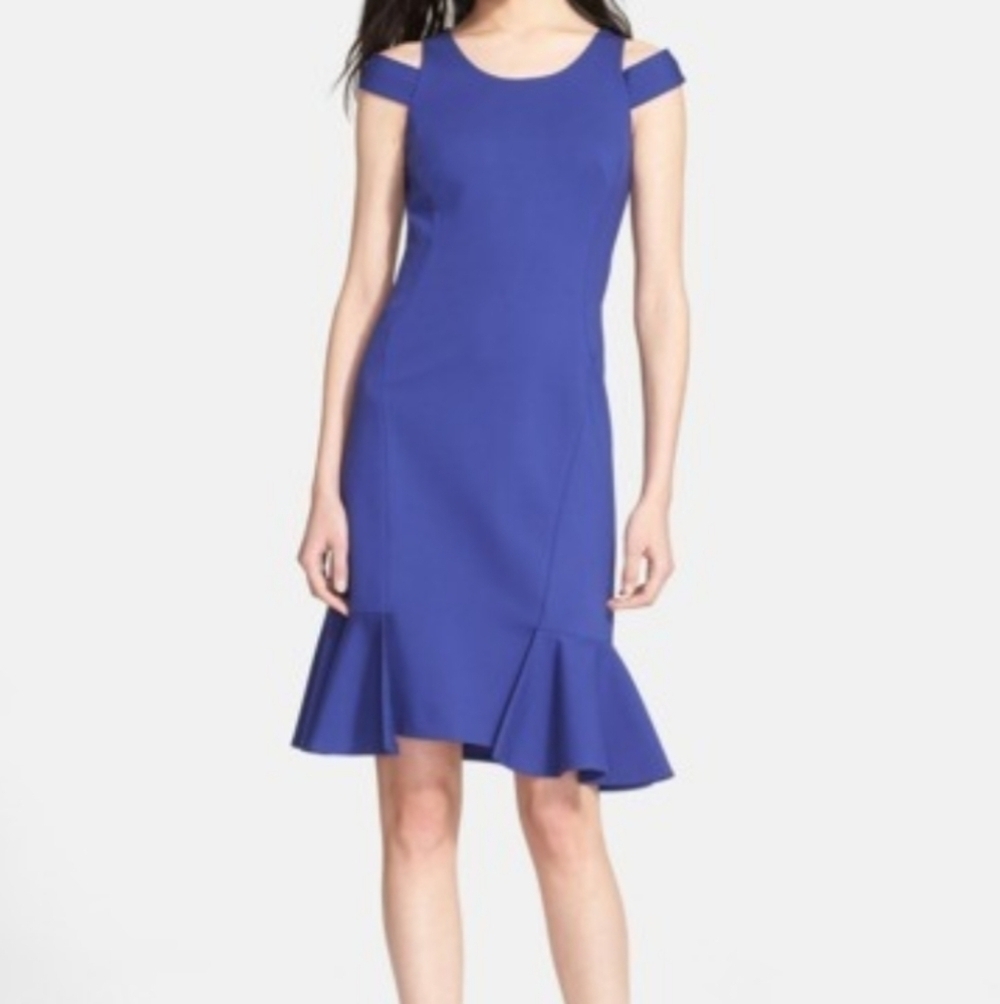 Rebecca Taylor Ponte Knit Off Shoulder Dress